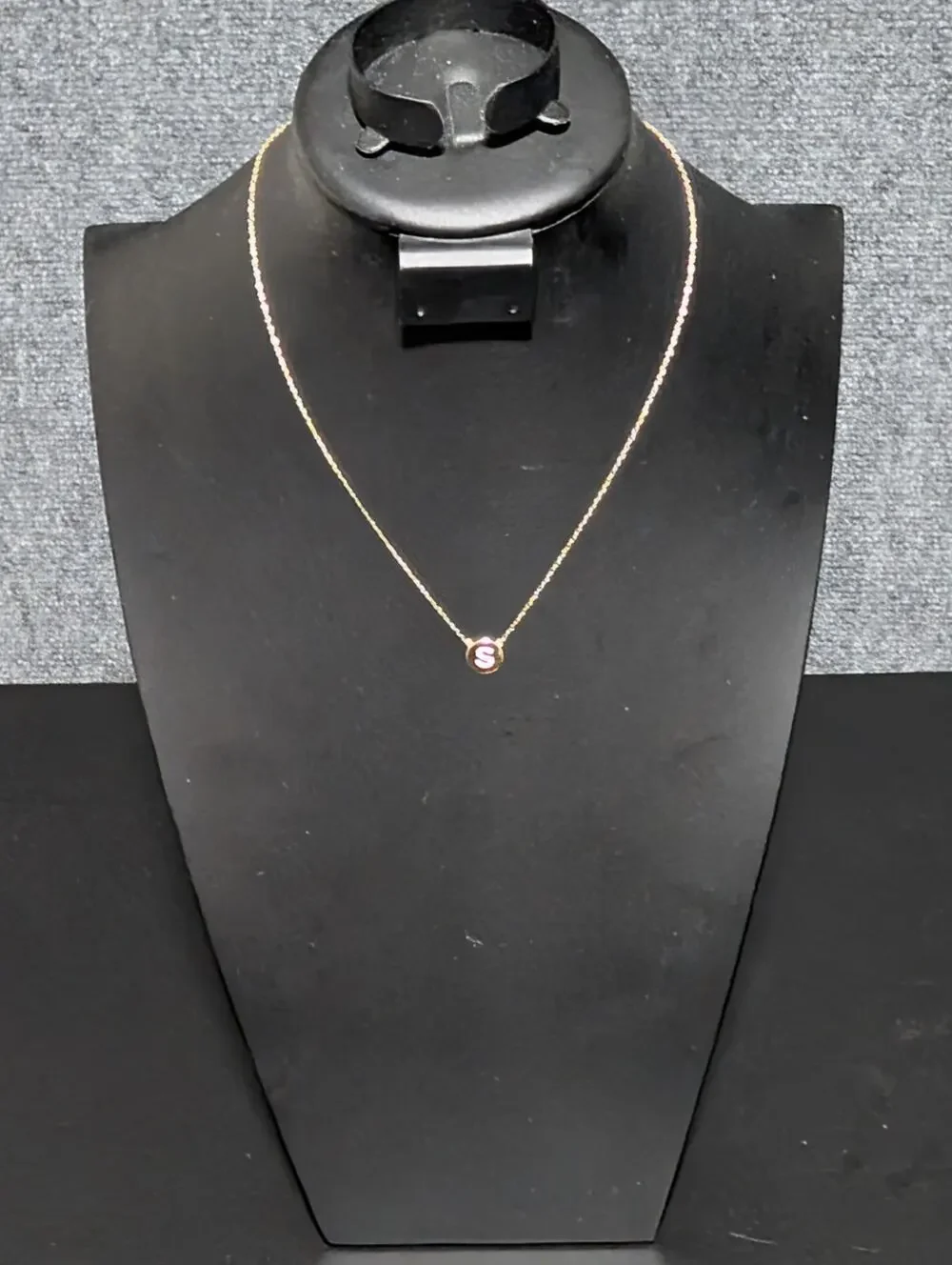 Gold Tone Necklace With CZ Pavéd S Pendant